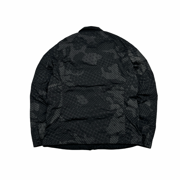 CP Company Black Grey Camo Net Overshirt Jacket - Large