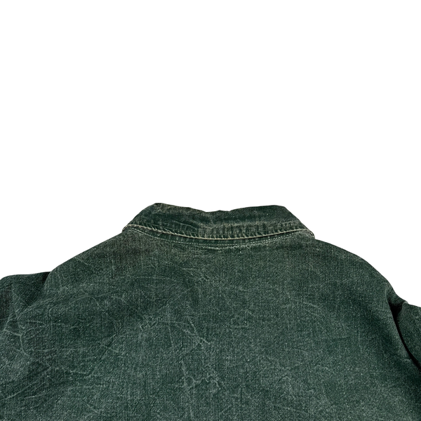 Stone Island 1986 Pigment Cotton Vintage Green Washed Multi Pocket Denim Chore Jacket - XL