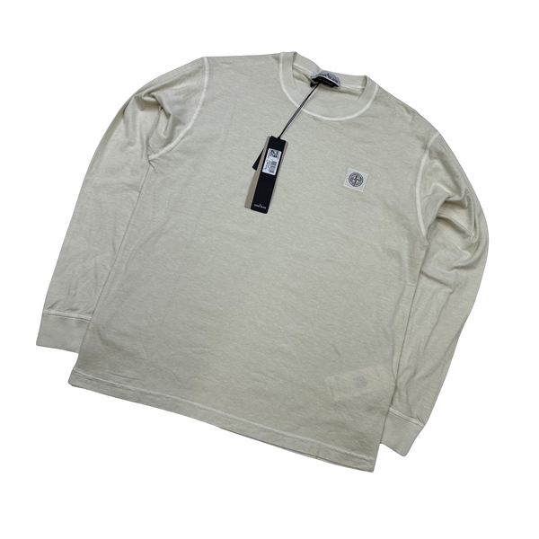 Stone Island 2023 Beige Longsleeve Cotton Top - Large