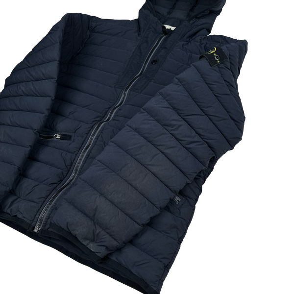 Stone Island 2019 Navy Loom Woven Down Puffer Jacket - Large