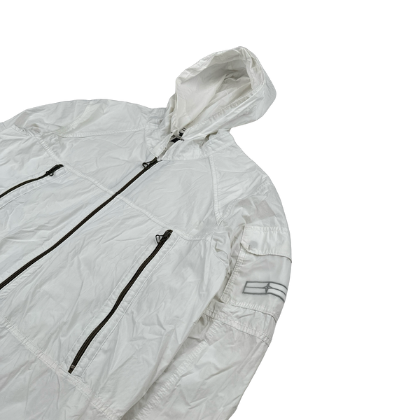 Stone Island 2009 Denims White Cotton Mesh Pocket Emblem Lightweight Jacket - Large
