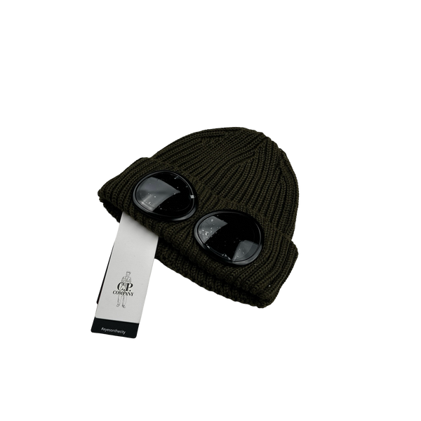 CP Company Khaki Thick Wool Goggle Beanie