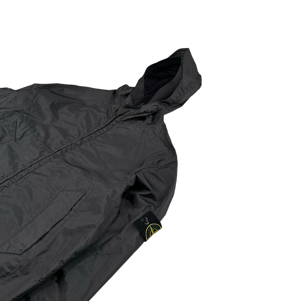 Stone Island 2007 Charcoal Nylon Metal Hooded Velvet Lined Jacket - Large