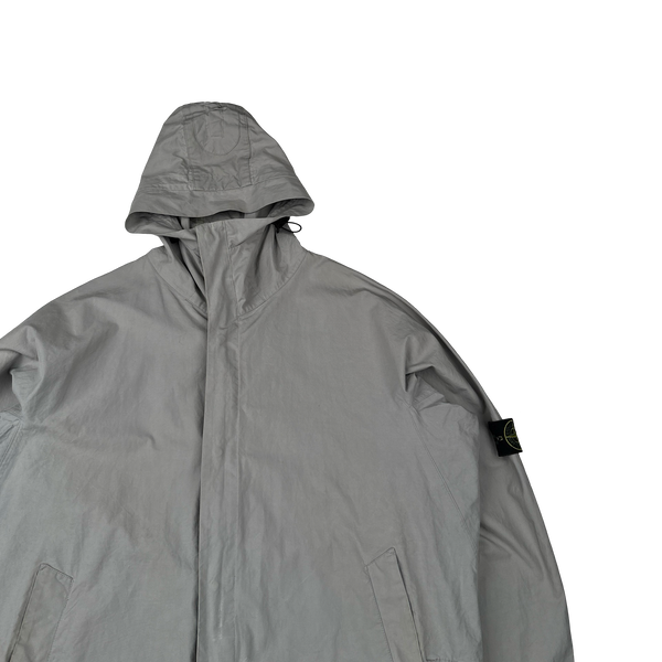 Stone Island 2004 Grey Cotton Lightweight Parka Jacket - XXL
