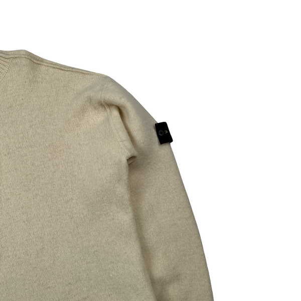 Stone Island 2000 Vintage Wool Cream Knit Jumper - XL