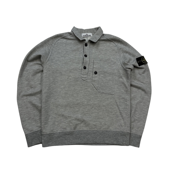 Stone Island 2013 Grey Quarter Button Up Pullover Jumper - Medium