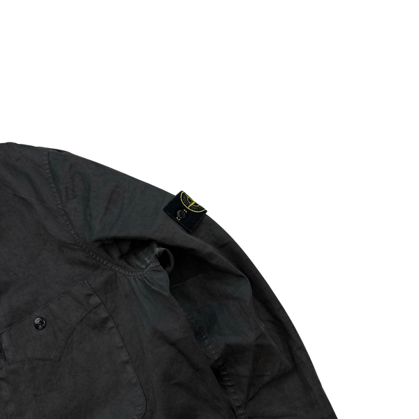 Stone Island 2005 Vintage Grey Lino Flax Overshirt Jacket - XXL