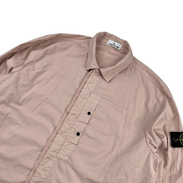Stone Island 2025 New Season Pink Cotton Overshirt - XXL