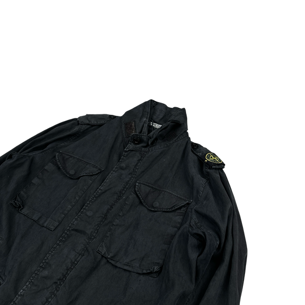 Stone Island 2005 Navy Shoulder Badge Lino Flax Dutch Rope Jacket - Medium