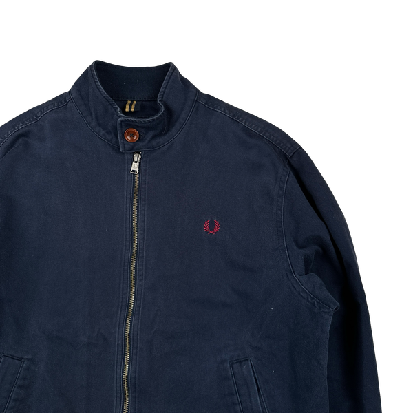 Fred Perry Navy Cotton Bomber Jacket - Medium