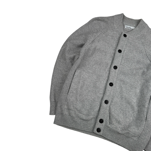 Stone Island 2016 Grey Buttoned Wool Cardigan - Medium