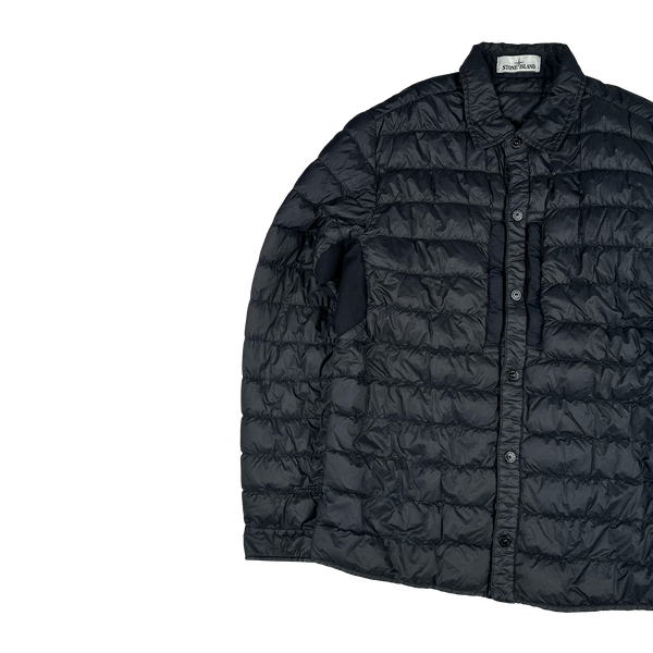 Stone Island 2018 Black Micro Yarn Down Overshirt - Large