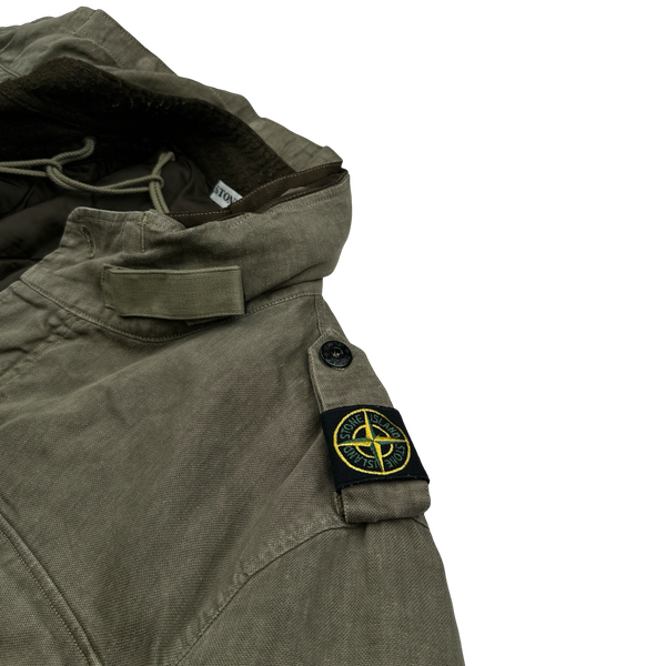 Stone Island 2005 Tan Shoulder Badge Lino Flax Dutch Rope Jacket - Large