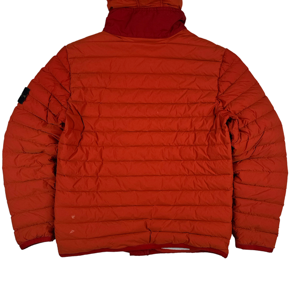 Stone Island 2019 Red Loom Woven Down Chambers Stretch Nylon TC Jacket - Medium