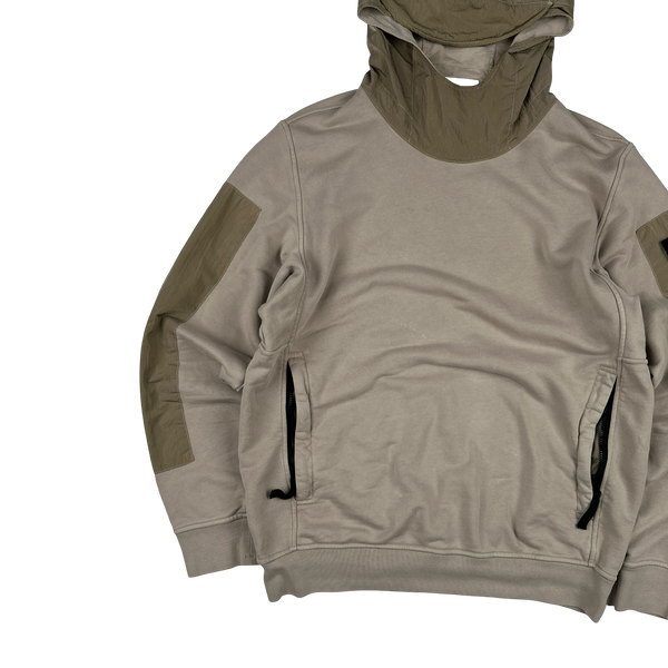 Stone Island 2023 Beige Cotton Nylon Panel Hood Jumper - Small