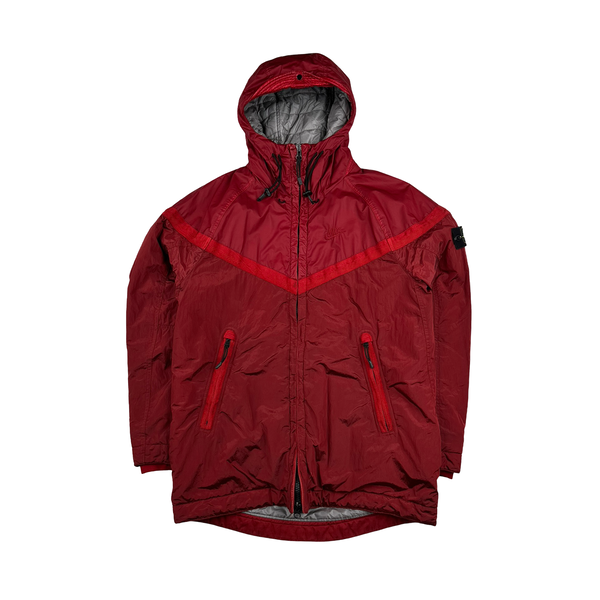 Stone Island x Nike Red Mussola Gommata Nylon Metal Jacket - Medium