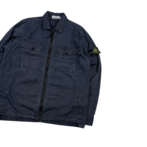 Stone Island 2019 Navy Garment Dyed Overshirt - Medium