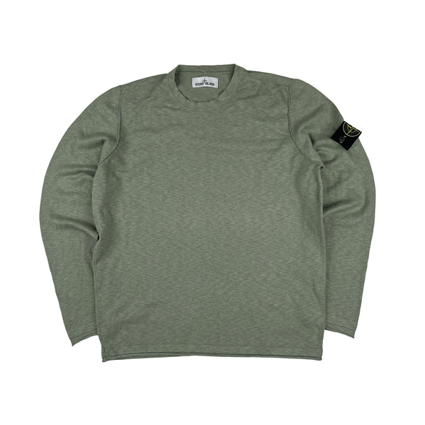 Stone Island Olive Green Lightweight Knitted Crewneck - XL
