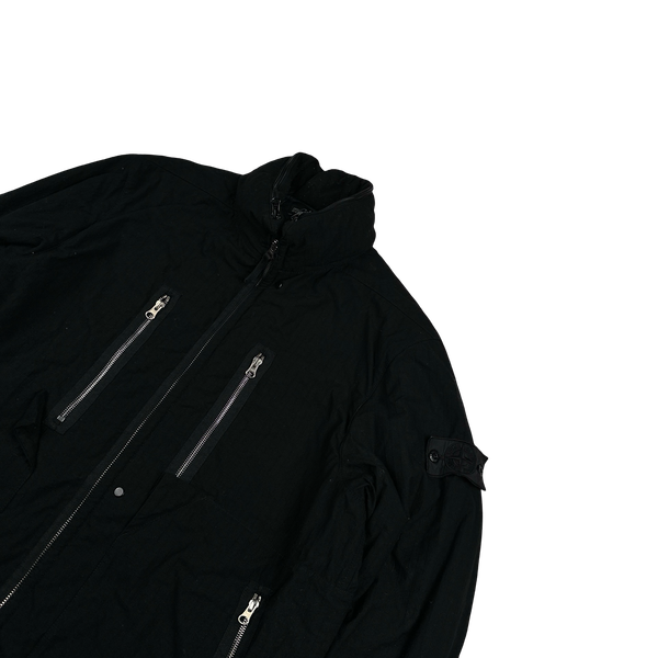 Stone Island 2019 Shadow Project Black Naslan Rip-Stop Quilted Jacket - Medium