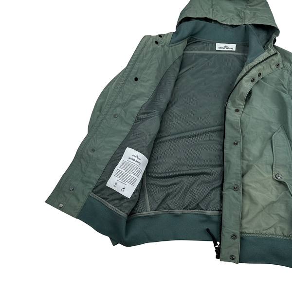 Stone Island 2014  Green Micro Reps Hooded Jacket - Large