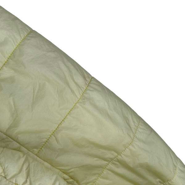 Stone Island 2019 Yellow Garment Dyed Quilted Micro Yarn Hooded Jacket - Large