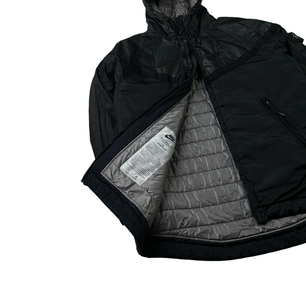 Stone Island x Nike Black Mussola Gommata Nylon Metal Jacket - Large