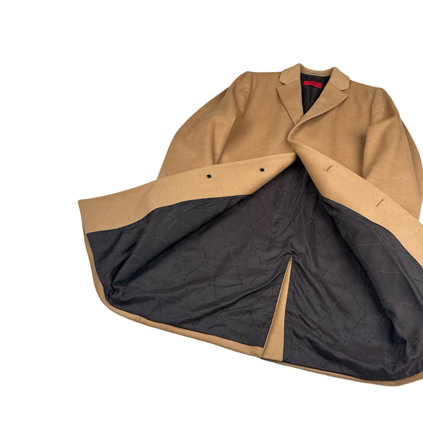 Hugo Boss Beige Cashmere Wool Blend Lined Trench Coat - Medium