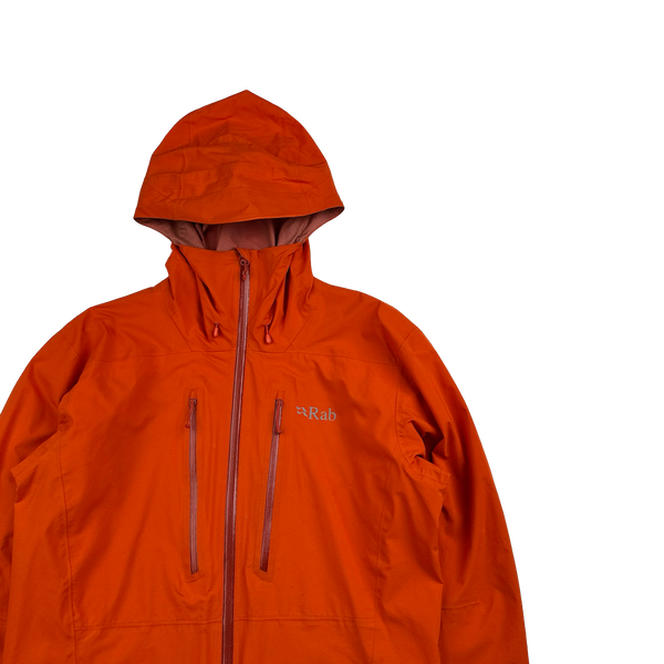 RAB Orange Pertex Sheild Spark Waterproof Rain Jacket - Medium