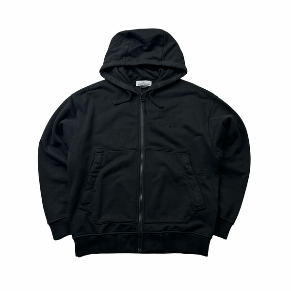 Black cotton zip up jacket hot sale