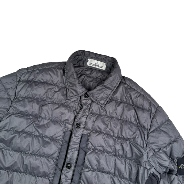 Stone Island 2018 Grey Micro Yarn Down Overshirt - Large