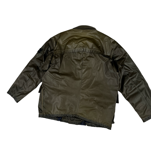 ジャケット・アウター Stone  1990 raso gommato vintage Stone Island 1990s Vintage Khaki Raso Gommato Jacket - XL – Mat's