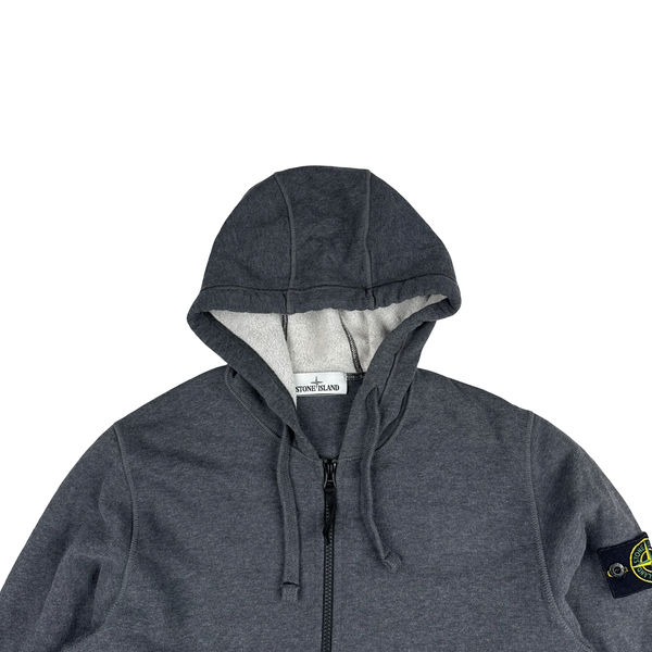 Stone Island 2020 Grey Zipped Cotton Hoodie - Medium