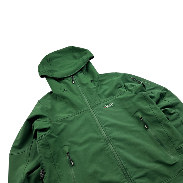 RAB Green Zipped Waterproof Soft Shell Jacket - Large