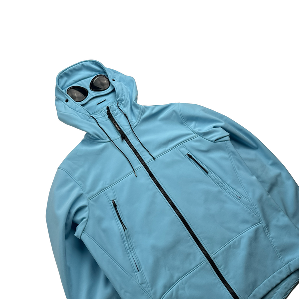 CP Company Baby Blue Soft Shell R Goggle Jacket - Large
