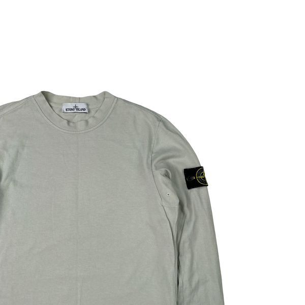 Stone Island 2017 Pearl Grey Longsleeve Cotton Top - Small