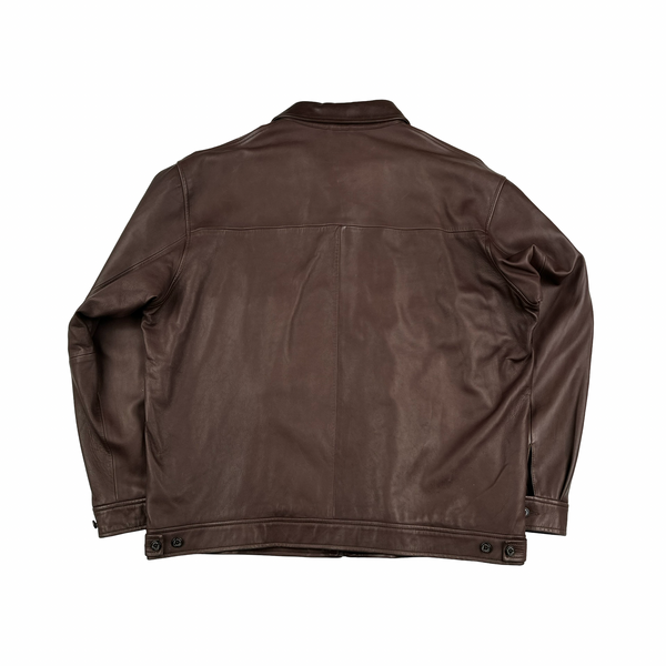 Ralph Lauren Brown Collar Leather Jacket - XL