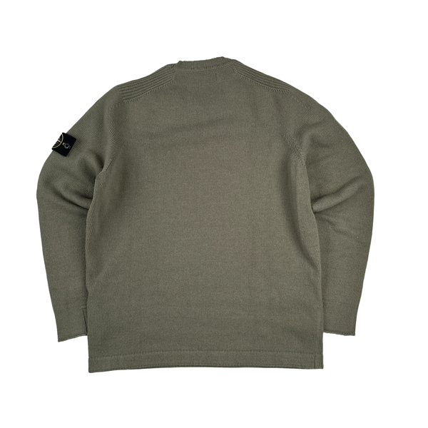 Stone Island Umber Wool Crewneck Jumper - XL