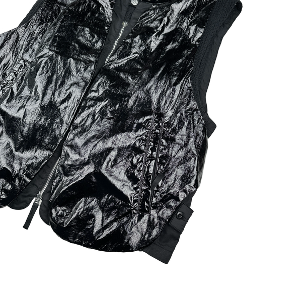 Stone Island 2022 Black Shadow Project Glass Linen Utility Vest - Large