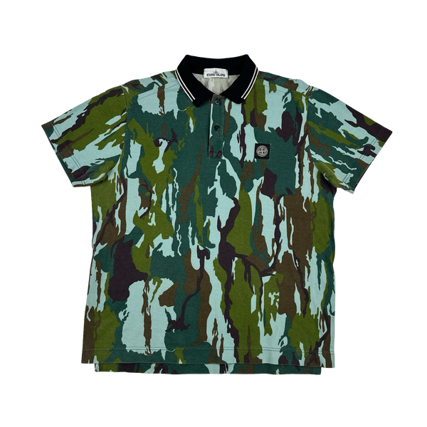 Stone Island 2015 Flowing Camo Polo Shirt - XL