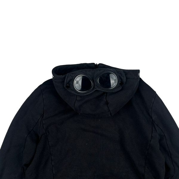CP Company Black Cotton Goggle Hoodie - Medium