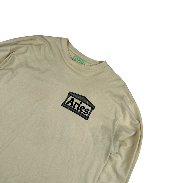 Aries Yellow Spellout Long sleeve Shirt - Large
