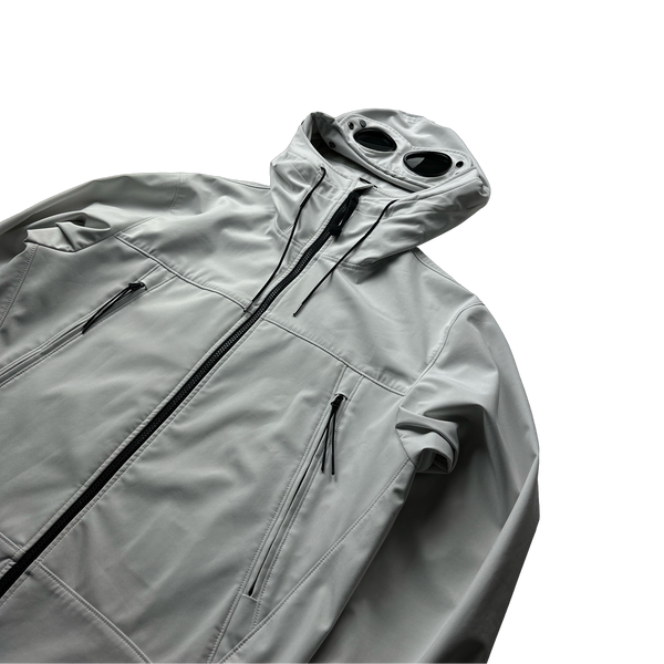 CP Company White Soft Shell Goggle Jacket - XL