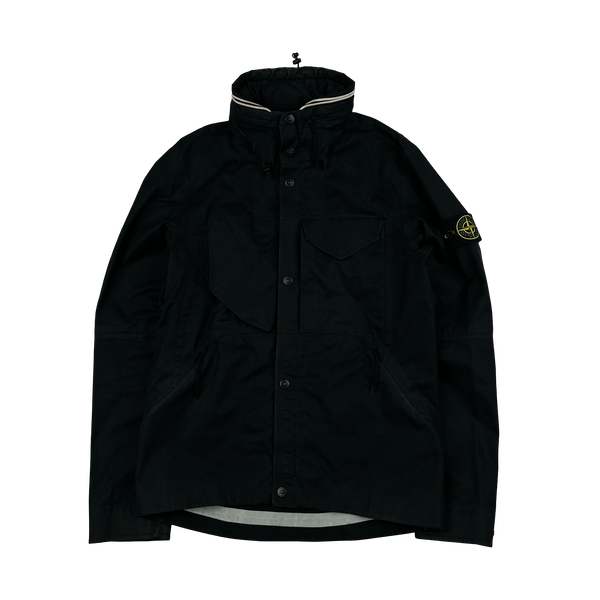 Stone Island 2007 Black Ventile Waterproof Jacket - Small