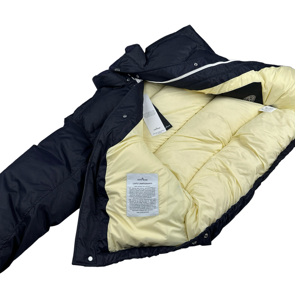 Stone Island Marina 2024 Nylon Ripstop Cover Down Spellout Puffer Jacket - Large