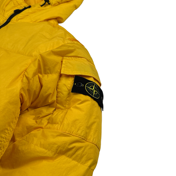 Stone Island 2022 Yellow Crinkle R-NY Down Puffer Jacket - XXL