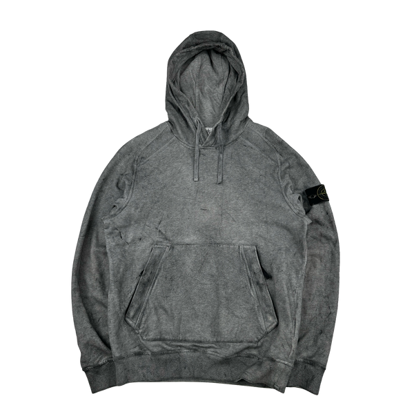 Stone Island 2020 Grey Dust Treatment Pullover Hoodie - Small