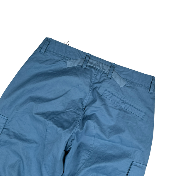 Stone Island 2022 Blue RE-T Cotton Cargo Trousers - Small