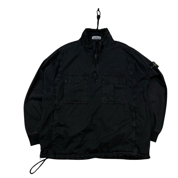 Stone Island Black Smock Pullover Overshirt Large