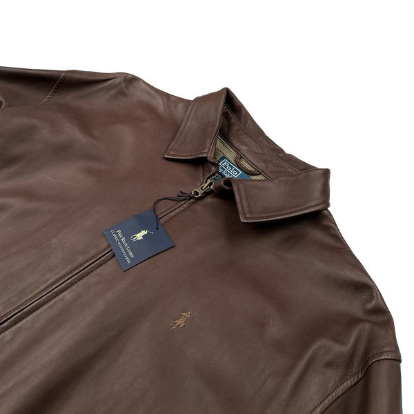 Ralph Lauren Brown Heavyweight Leather Jacket - XL