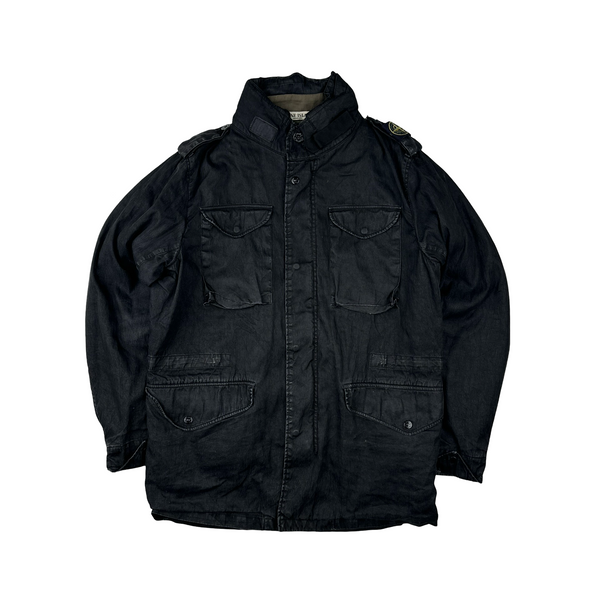 Stone Island 2006 Dutch Rope Wool Lined Cotton Long Jacket - Large